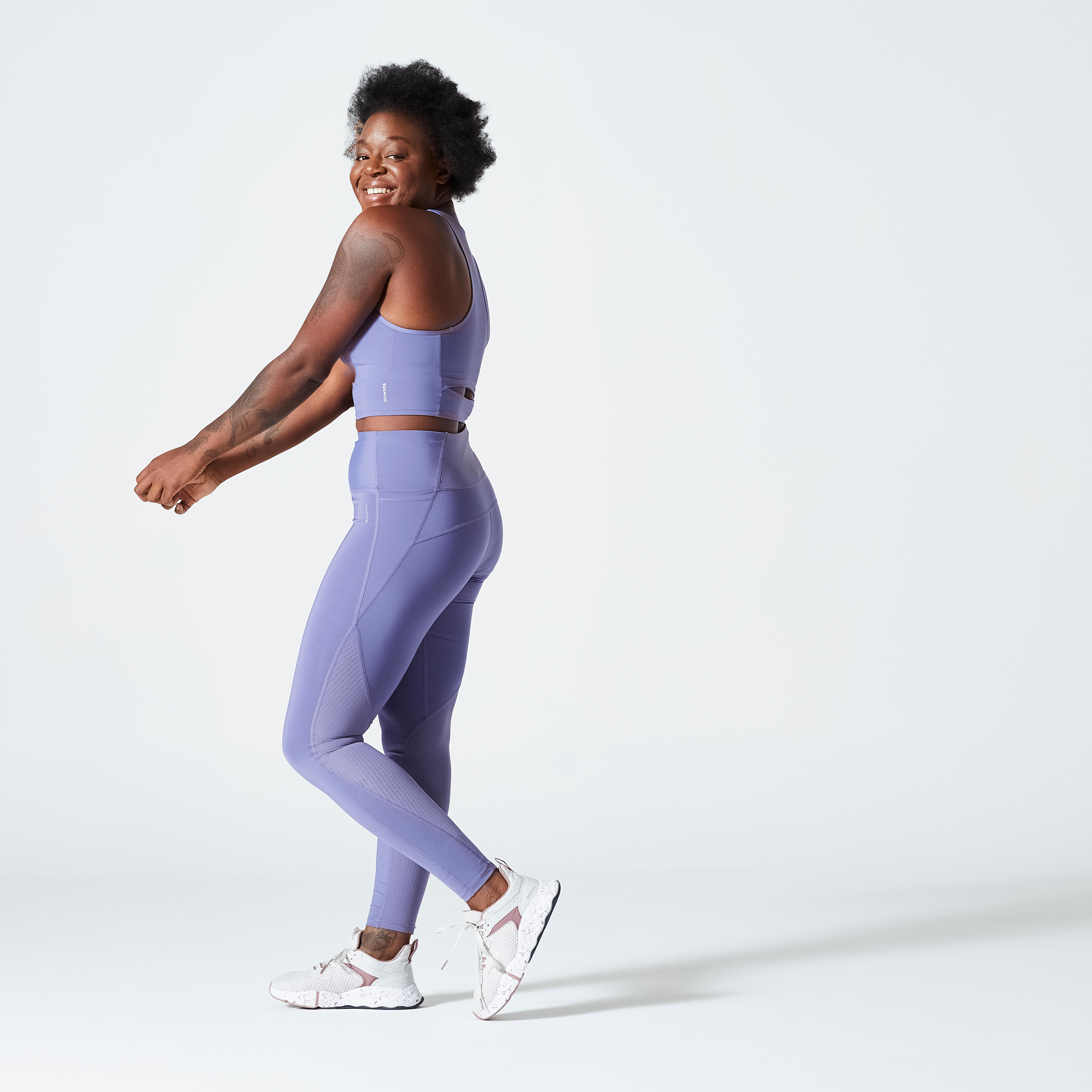 Buy Women Polyester High-Waist Gym Leggings - Beetroot Online | Decathlon